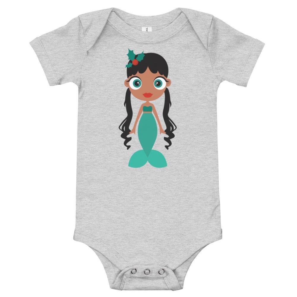 Christmas Mermaid Baby Bodysuit by Kritter Haus